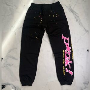 Black Sp5der Sweatpants